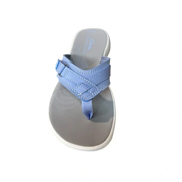 Clarks Cloudsteppers Breeze Sea Lavender Women’s Flip Flops Sandals NEW - Picture 2 of 8